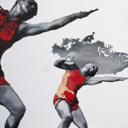 Dzień w którym, pękło niebo, 130 x 120 cm, olej na płótnie, 2018