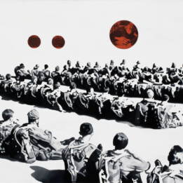 Erwin Wyjadłowski, Przeżyjmy to jeszcze raz, 100x120 cm, olej na płótnie