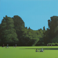 Magdalena laskowska, Park, 100x100 cm, akryl na płótnie, 2020