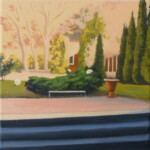 Magdalena Laskowska,Dziwne podwórko, 20x20 cm, alkid, 2013