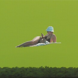 Magdalena Laskowska, Abstrakcja w zieleni, 38x55 cm, akryl, 2021