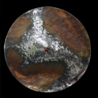 Karol Wycisk, Tożsamość 4, czarna stal, średnica 90 cm, 2019