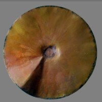 Karol Wycisk, Tożsamość1, czarna stal, średnica 90 cm, 2019