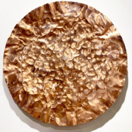 Karol Wycisk, seria Oblicze, miedź, średnica około 85 cm, 2021