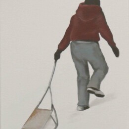 Magdalena Laskowska, Na sankach I, 24x30 cm, alkid, 2015r.