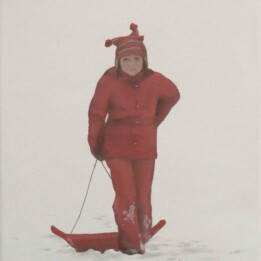 Magdalena Laskowska, Na sankach IV, 24x30 cm, alkid, 2016r.