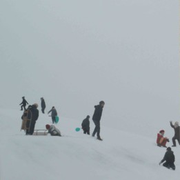 W śniegu III, 81x100 cm, alkid, 2017r.