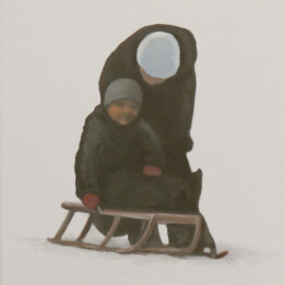 Magdalena Laskowska, Na sankach II, 24x30 cm, alkid, 2015