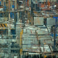 Artur Przebindowski, Construction II, oil on canvas, 140x200 cm, 2017