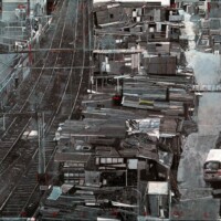 Artur Przebindowski, Megalopolis XXXIII, akryl na płótnie, 2012