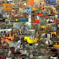 Artur Przebindowski,Megalopolis XXXVII, akryl na płótnie, 2012