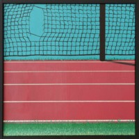 Ewelina Gumienna, I wanna go (away), akryl na płótnie, 40x40 cm, 2018