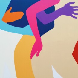 Malwina Jagóra, Kobiecość to delikatność i wdzięk, a jednocześnie zaradność i siła, akryl, płótno, 100x170, 2020