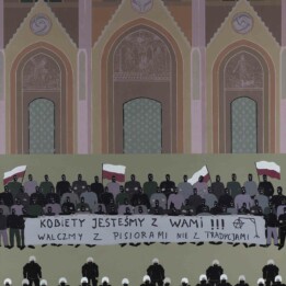 Cygan Michał, Zmiana frontu, akryl na płótnie, 120x92 cm, 2021