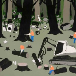 Michał Cygan, Las, 92x120 cm, akryl na płótnie, 2021