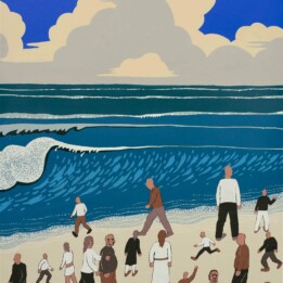 Michał Cygan, Plaża, 2021, akryl na płótnie, 50x40 cm