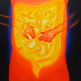 Aleksandra Bociańska, Lęk, olej na płótnie, 120x110 cm, 2021