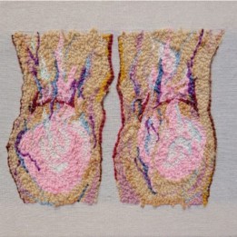 Julia Szymczykowska, Haft nr.1, technika własna na płótnie, 27x39cm, 2021