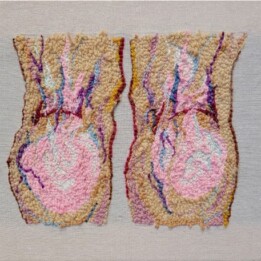 Julia Szymczykowska, Haft nr.1, technika własna na płótnie, 27x39cm, 2021