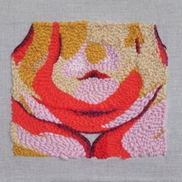 Julia Szymczykowska, Haft nr.3, technika własna na płótnie, 28x31cm, 2022