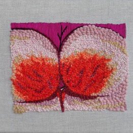 Julia Szymczykowska,Haft nr.2, technika własna na płótnie, 25x21cm, 2022