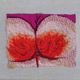Julia Szymczykowska,Haft nr.2, technika własna na płótnie, 25x21cm, 2022