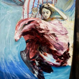 Piotr Starościc, Wielka rogata głowa, olej na płótnie, 160x110cm, 2023