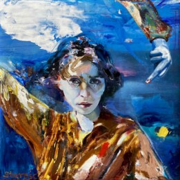 Piotr Starościc,Faker, olej na płótnie, 50 x 50cm, 2023