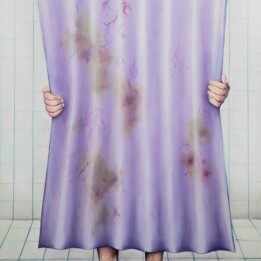 Julia Szymczykowska, Z, za zasłonką, olej na płótnie, 125cm x90cm, 2022-23